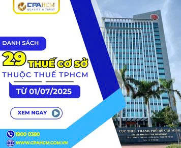 DANH SÁCH THUẾ CƠ SỞ THUỘC THUẾ TP. HỒ CHÍ MINH
